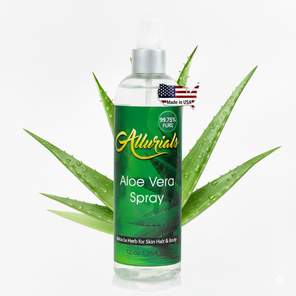 99.75% Pure & Organic Aloe Vera Spray, Clinically tested & Dermatologist approved, Hydrates & Heals Dry & Damaged Skin & Hair- 12 Oz