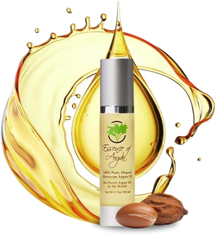 Essence of Argan 100% Pure Moroccan Organic Argan Oil - Natural EcoCert Oil that Nourishes and Conditions Your Skin, Hair and Nails (50ml/1.7oz)
