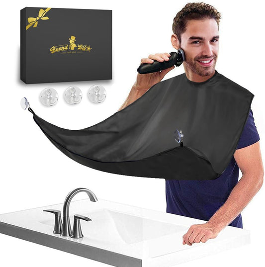 Gifts for Men, Beard Bib Apron, Large Beard Shaving Apron Cape with Suction Cups and Packing Pouch, Gifts for Dad Husband Boyfriend, Stocking Stuffers Christmas Gifts Father Day's Gift Birthday Gift