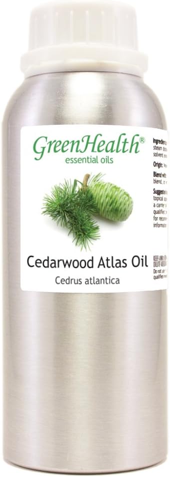 Cedarwood Atlas Essential Oil – 8 fl oz (237 ml) Aluminum Bottle w/Plug Cap – 100% Pure Essential Oil – GreenHealth