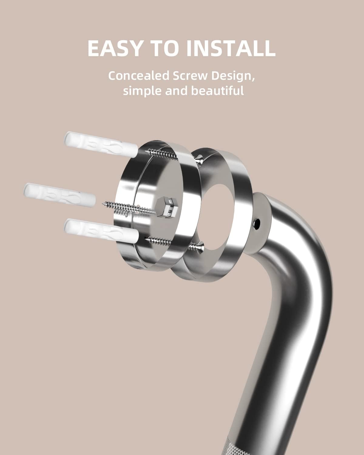 20 Inch Anti Slip Shower Grab Bar, Munzong 2 Pack Stainless Steel Bathroom Grab Bar, Brushed Nickel Knurled Bathroom Balance Bar,Safety Hand Rail Support Handicap Elderly Senior Assist Bath Handle