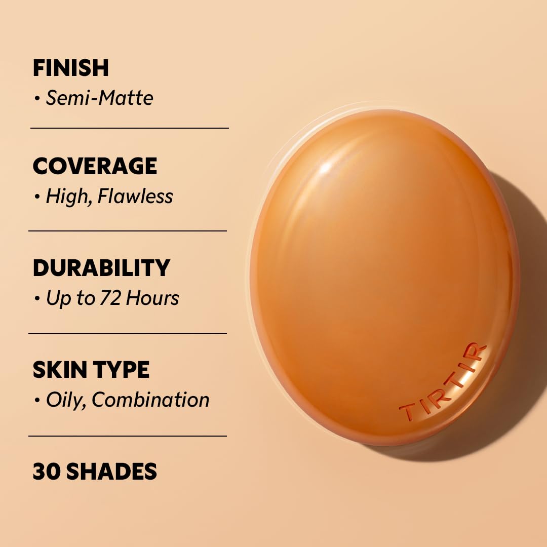 [*Mini Size*] TIRTIR Mask Fit Ai Filter Cushion Foundation | AI-Like Semi-Matte Finish - Up to 72-Hour Medium to Full Coverage Korean BB Cushion Make up Beauty, #37N Peanut Almond, 0.15 Fl Oz