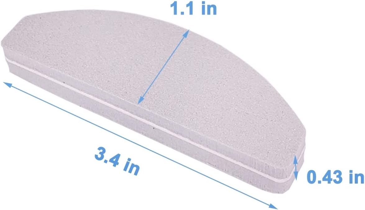 20 PCs Nail Buffers, Double Sided Nail Files Buffer Blocks 100/180 Grit Portable Washable Sanding Buffing File Arc Shape (Grey)