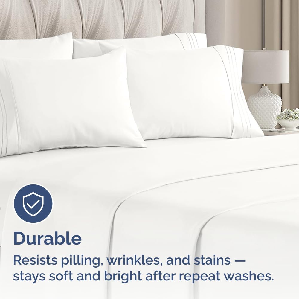 Standard Pillow Cases Set of 6 - Ultra Soft Hotel Quality Pillowcase Covers - Comfy & Wrinkle Free - Shrink, Stain and Fade Resistant - Machine Washable Pillow Protectors - 6 Piece Set - Antique White