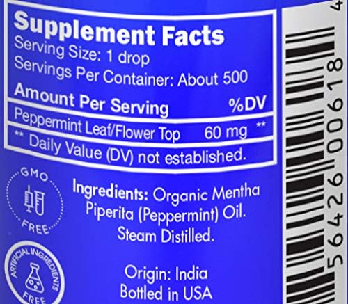 Organic, Peppermint Oil, Food Grade, Edible, for Digestion, IBS, Hair – 100% Pure, Peppermint Essential Oil, Mint Oil, Safe for Ingestion, by Zongle Therapeutics, 1 OZ