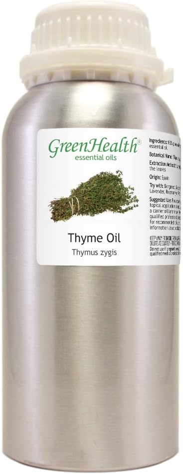16 fl oz - Thyme Essential Oil - 100% Essential Oil - Aluminum Bottle - GreenHealth