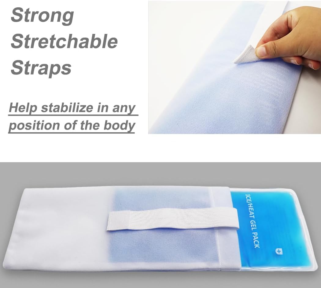 Gel Ice Packs, Cold Packs for Injury Recovery, Cold Compress for Pain Relief, Hot Cold Pack Relieves Inflammation, Arthritis for Headache, Ankle, Neck (Teal (2 Pack), 10×5 inch (28×13cm))