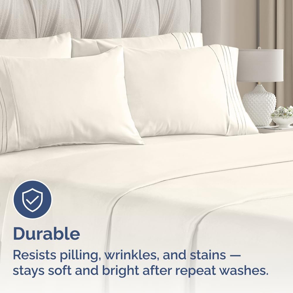 Standard Pillow Cases Set of 6 - Ultra Soft Hotel Quality Pillowcase Covers - Comfy, Cozy & Wrinkle Free - Shrink, Stain & Fade Resistant - Machine Washable Pillow Protectors - 6 Piece Set - Off White