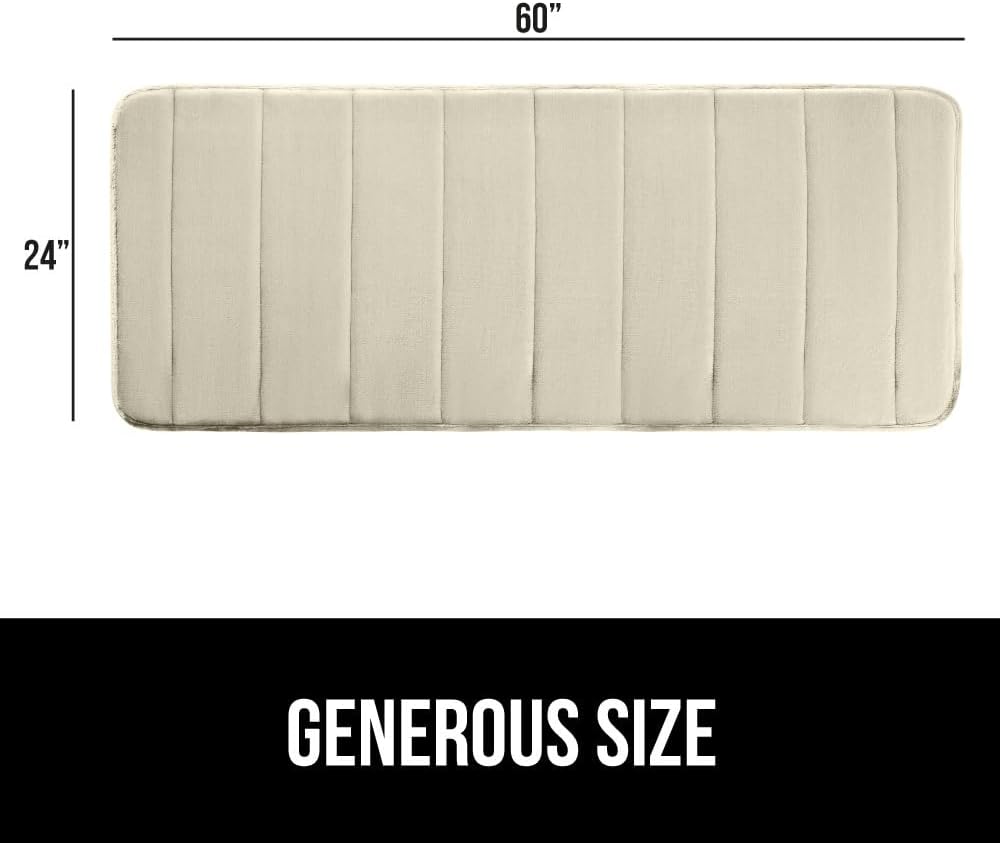 GORILLA GRIP Memory Foam Bath Mat, Soft Absorbent US Designed Bathroom Rug, Gripping Dots Machine Washable Bathmat, Cushioned Floor Mats, Shower Sink Rugs Room Décor Accessories, 60x24 Champagne