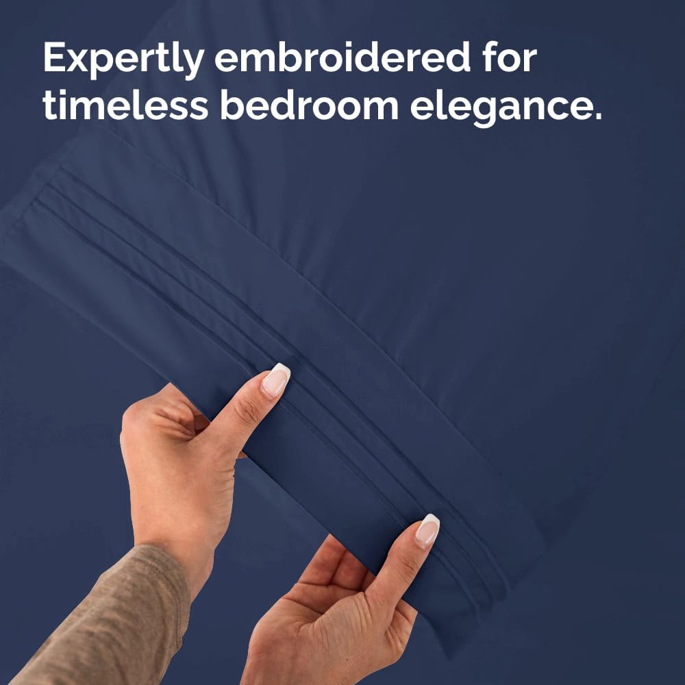 Queen Pillow Cases Set of 4 - Ultra Soft Hotel Quality Pillowcase Covers - Comfy, Cozy & Wrinkle Free - Shrinkage, Stain & Fade Resistant - Machine Washable Pillow Protectors - 4 Piece Set - Navy Blue