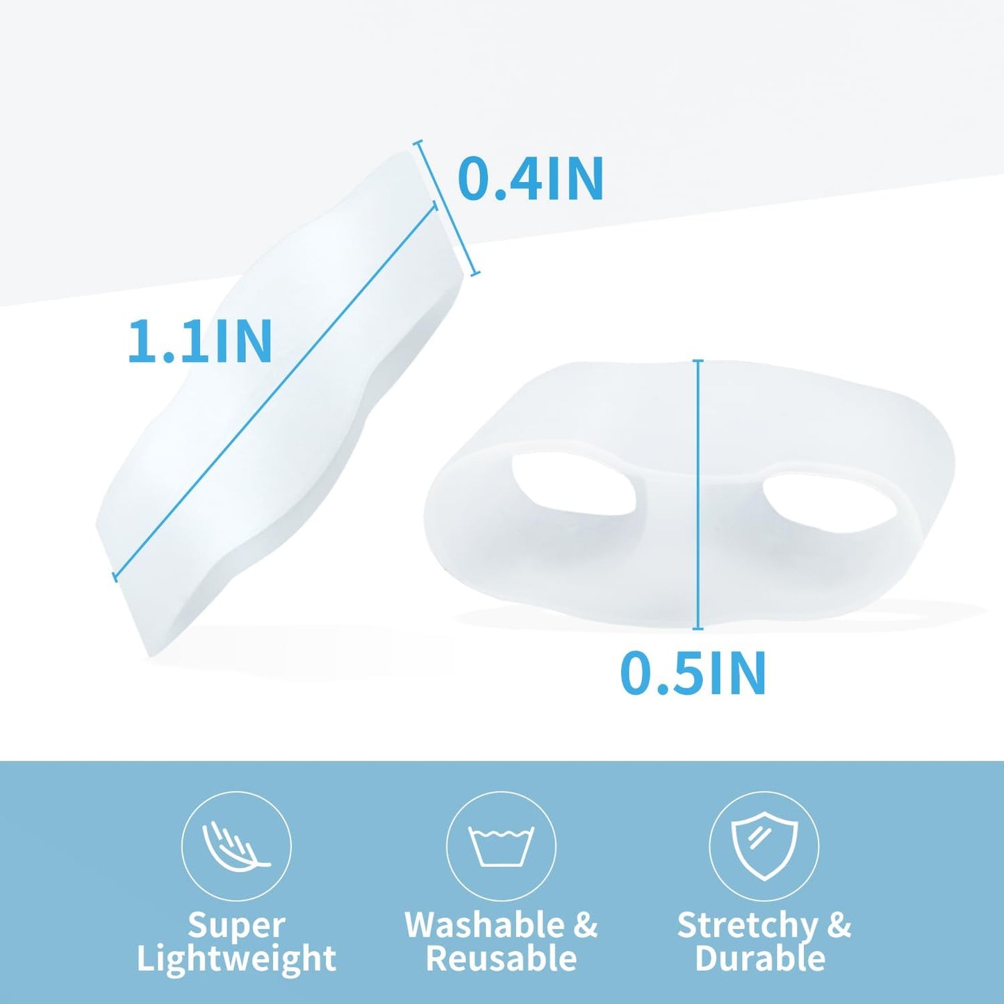 Two Hole Gel Small Toe Separator, 12 Pcs Little Toe Spacer for Overlapping Toe, Calluses, Blister, Relieve Foot Pain, Pinky Toe Corrector for Little Toe Bunion Pain