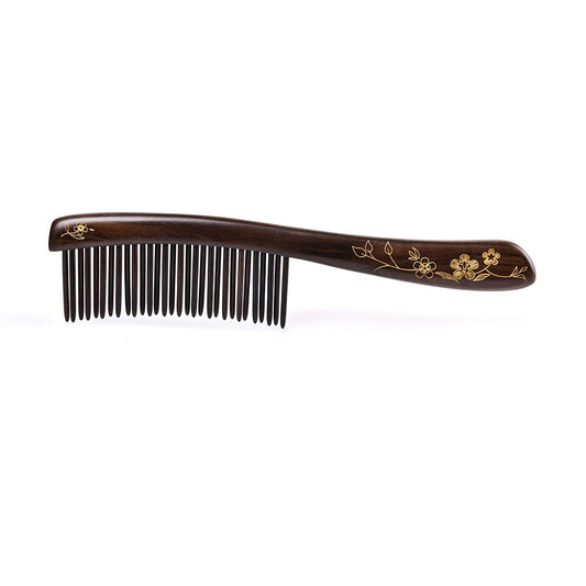 TAN MUJIANG Wooden Hair Comb Wide-tooth Inserted Teeth for Women Curly Hair (CQCGB0101)