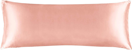BEDELITE Satin Body Pillow Cover, Super Soft and Cooling Body Pillow Pillowcase for Hair and Skin, Breathable Silky Full Long Pillowcase Cover(20"x54", Coral)