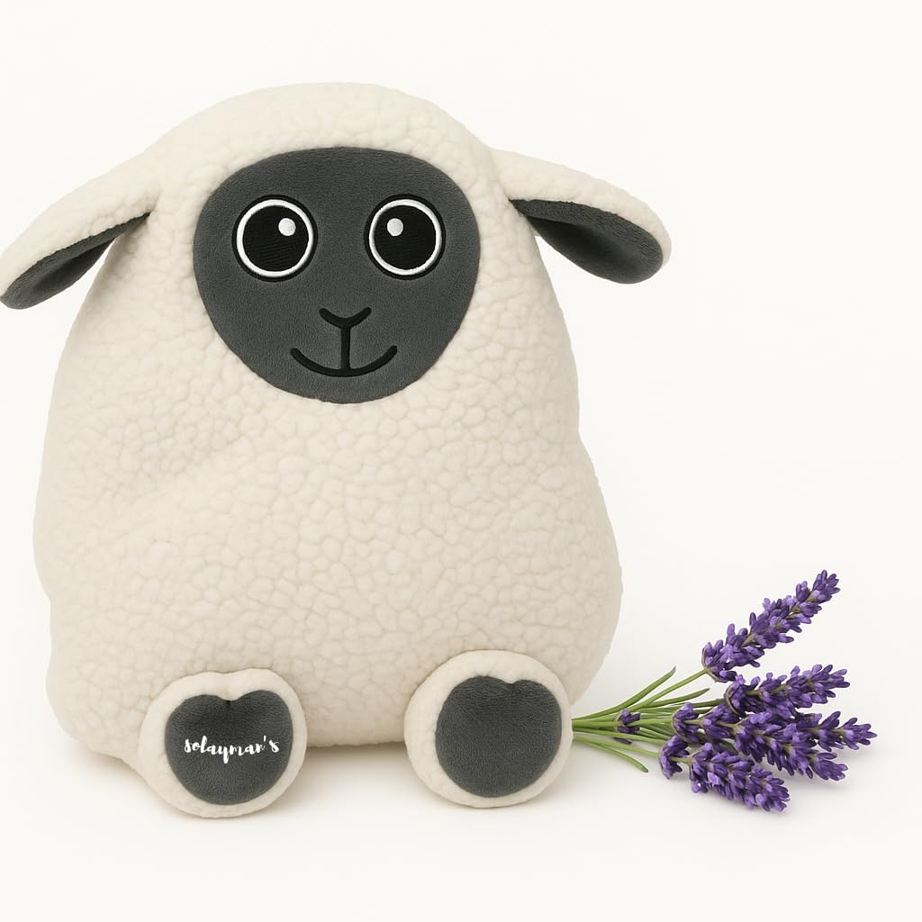 Microwave Heating Pad for Pain Relief - Cozy Sheep Microwavable Heating Pad Stuffed Animal for Cramps, Back Pain, Neck Shoulder, Muscles, Knee, Joints, Natural Heat Pack Moist Heat Gifts for Women