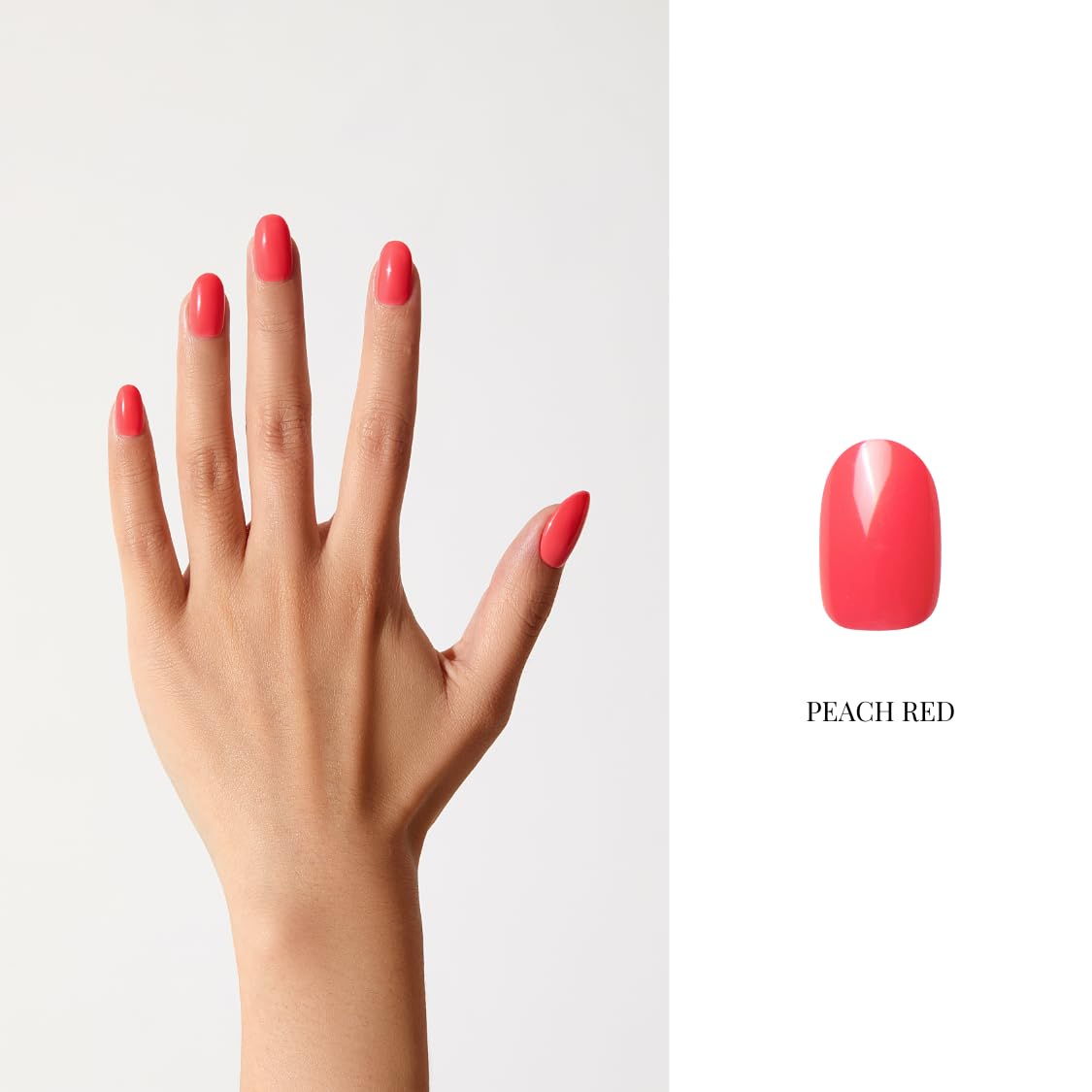 NAILOG One Step Gel Nail Polish 12ml Top Coat Color Gel Base 3-In-1 Formula Soak Off UV Gel Polish for Home DIY & Gifting | Peach Red