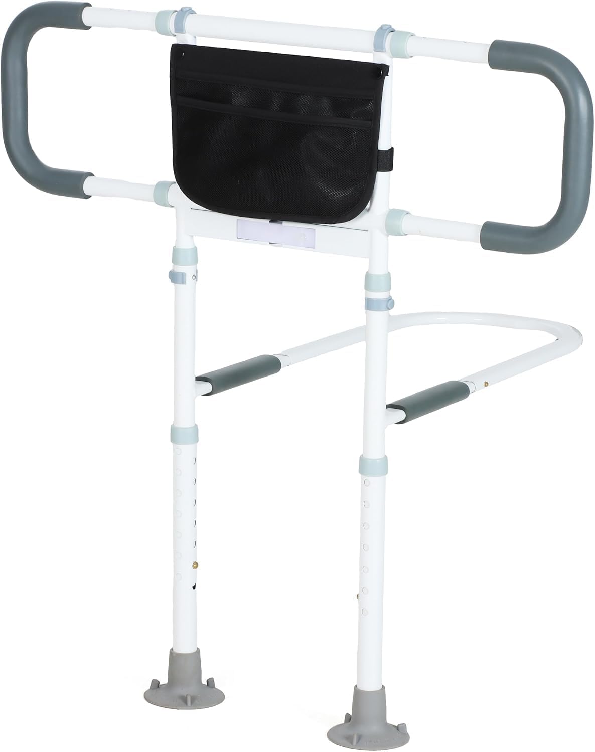 Bed Rails for Elderly Adults Safety - Elderly Assistance Products, Bedrails for Rlderly Adults Grab Bar Bed Handrails, Bed Rail with Pocket, Motion Sensor Light Fits King, Queen, Full, Twin (White)