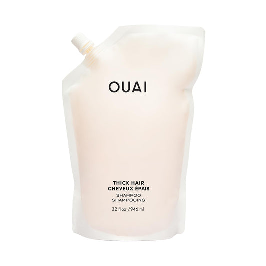 OUAI Thick Shampoo Refill - Moisturizing Shampoo with Keratin, Marshmallow Root, Shea Butter & Avocado Oil for Thick Hair - Strengthens & Hydrates - Paraben, Phthalate & Sulfate Free (32 Fl Oz)