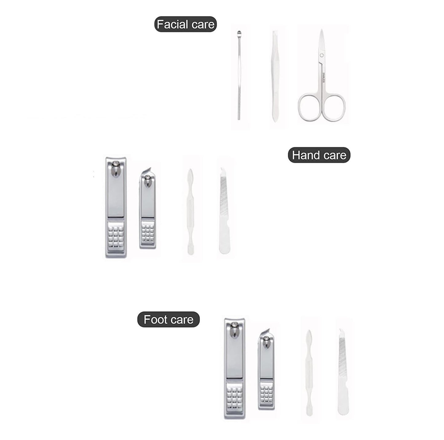 Nail Clipper Set Manicure Set Men Stainless Steel Nail Clippers Kit with Portable Travel Case, Personal Care Tools Men Grooming Kit for Husband Boyfriend Family