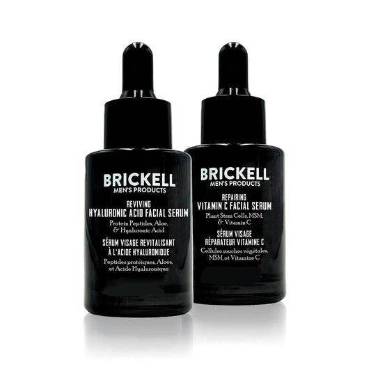 Brickell Men's Daily Anti-Aging Day and Night Serum Routine, All Natural and Organic, Unscented
