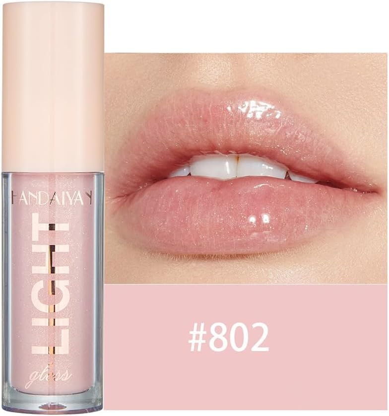 6PCS Lip Oil Light Lipgloss Set, Moisturizing Hydrating Lip Glow Oil Lip Gloss Kit High Shine Lip Plumping Glass Finish Lip Gloss Liquid Lipstick for Women (Set C)