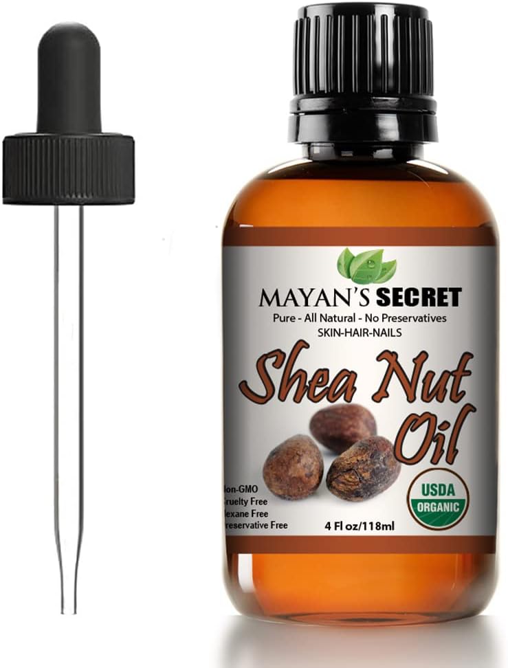 Mayan's Secret Pure Carrier and Essential oils for Skin Care, Hair, Body Moisturizer for Face-Anti Aging Skin Care (Shea Nut Oil Organic, 4oz)