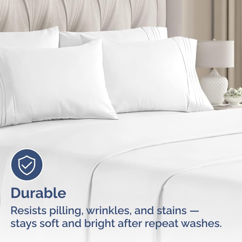 Queen Pillow Cases Set of 8 - Ultra Soft Hotel Quality Pillowcase Covers - Comfy & Wrinkle Free - Shrink, Stain & Fade Resistant - Easy-Care, Machine Washable Pillow Protectors - 8 Piece Set - White