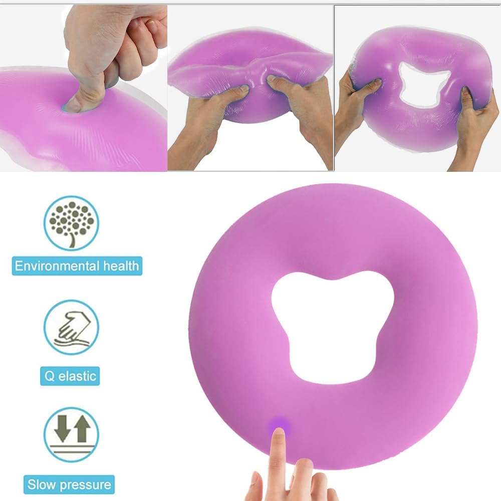 Silicone Face Massage Pillow,SPA Beauty Face Relax Headrest,Salon Skin Care Soft Overlay Travel Head Support,Purple