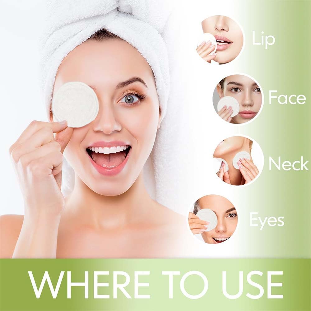 28 Pack Reusable Makeup Remover Face Pads with Laundry Bag Washable Soft and Comfortable Cleaning Face Skin,Washable Bamboo Cotton Rounds White