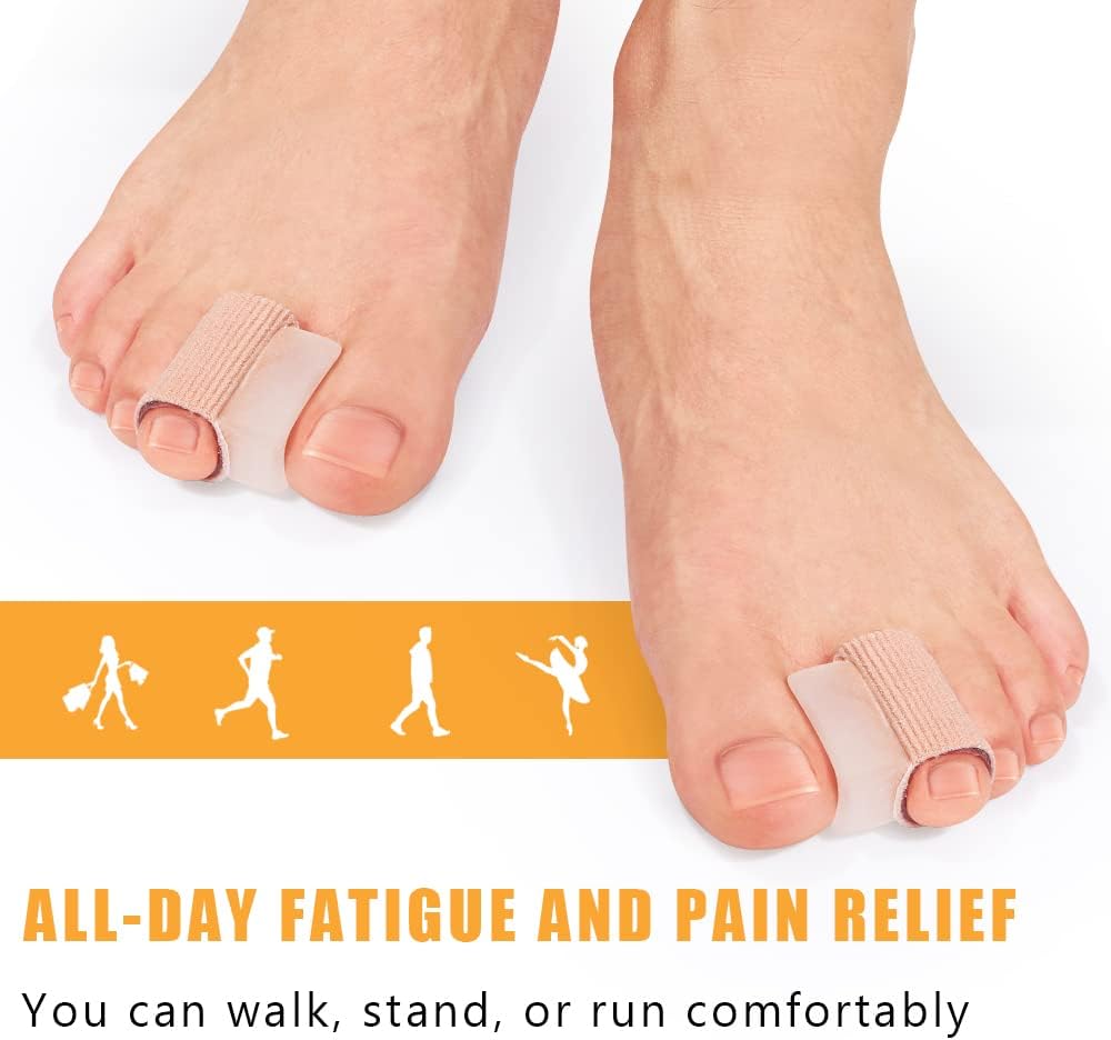 Povihome 8 Pack Gel Toe Spacer Separators, Bunion Corrector for Overlapping Toe with Soft Gel Lining for Hallux & Bunion Pain Relief (3 Pack of Large Size+ 2 Pack of Medium +3 Pack of Small)