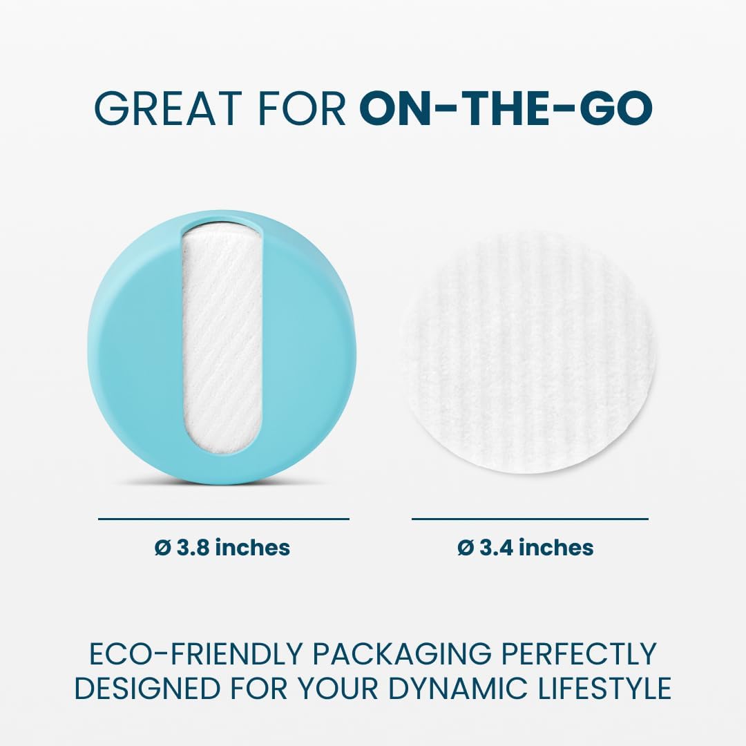 LastRound® 7 Sustainable Reusable Cotton Rounds for Facial Cleansing – Zero-Waste Eco-Friendly Makeup Remover Pads for All Skin Types with Travel Storage Case