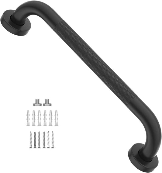 16 Inch Anti Slip Shower Grab Bar Oil Rubbed Black, Munzong Bathroom Grab Bar, Knurled Bathroom Balance Bar,Safety Hand Rail Support Handicap Elderly Injury Senior Assist Bath Handle