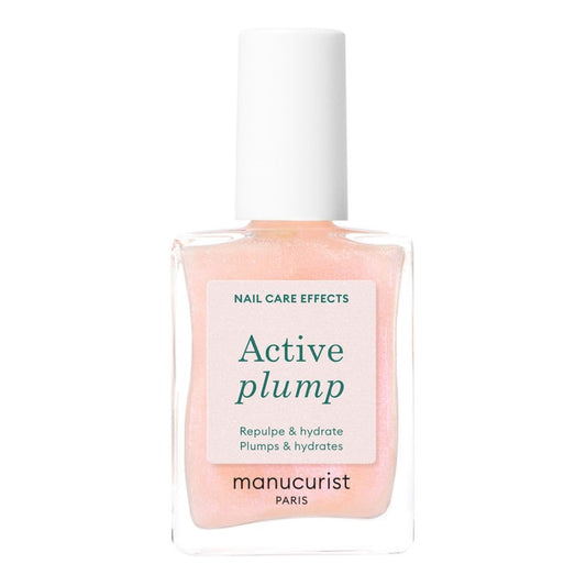 Manucurist Active Plump Nail Polish & Care - Collagen & Peach Extract - No Lamp - Nail Hydrator with Ultra-Glossy Baby Rose Shimmer for Instant Plumping Effect - Nail Volumizer - Vegan & Plant-Based
