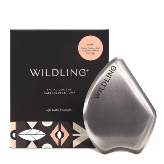 WILDLING Empress Platinum Gua Sha | Facial Gua Sha | Stainless Steel | Maximium Lifting + Sculpting + Contouring + Toning + De-Puffing