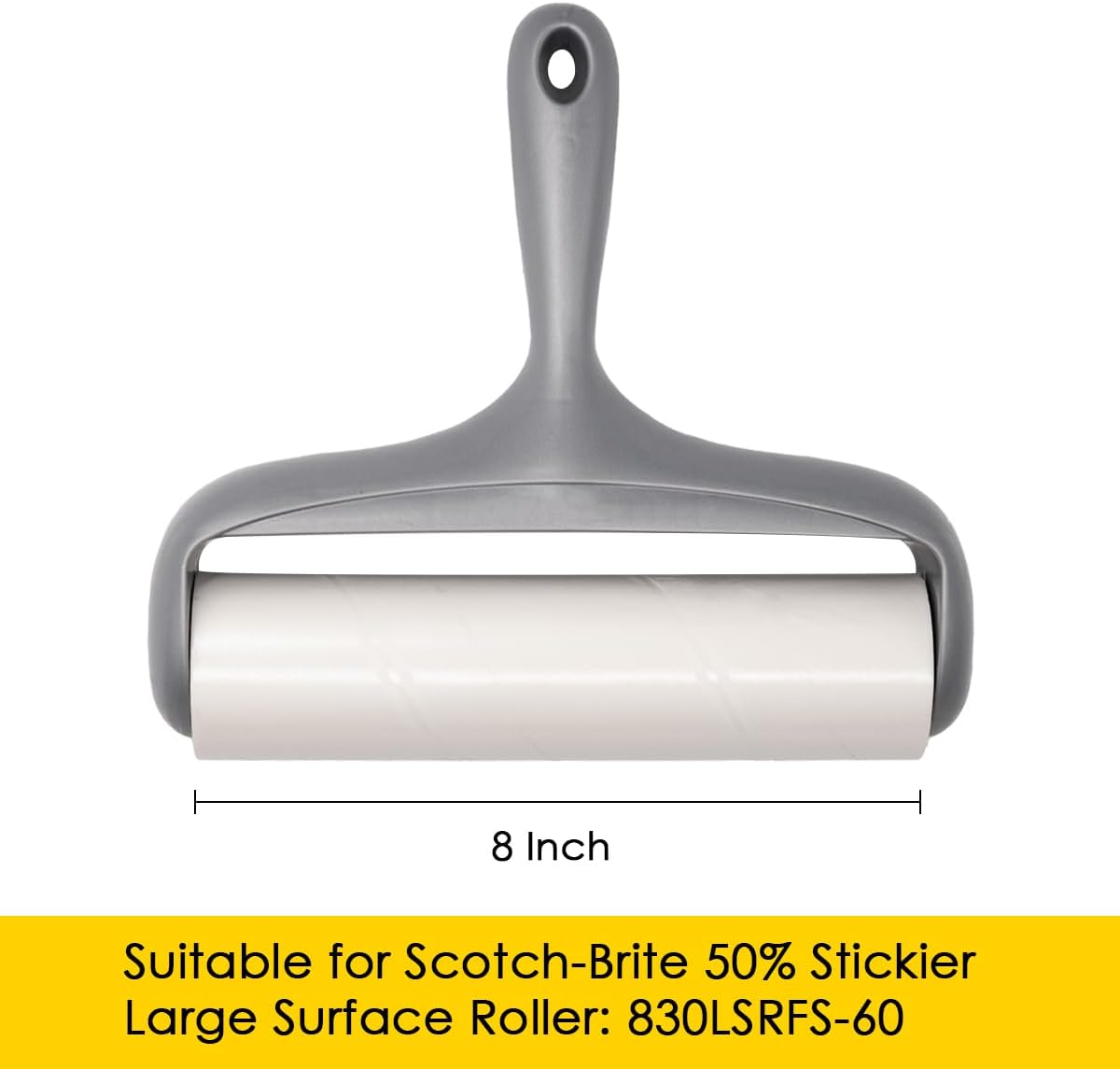 Large Surface Roller Refill for Scotch-Brite 50% Stickier Lint Roller, Works Great On Pet Hair (60 Sheets per Roll, 3 Pack Refills)