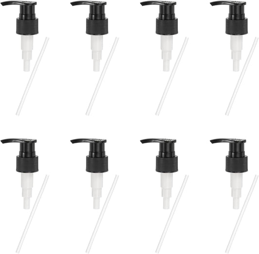 uxcell 8 Pcs Soap Dispenser Pump Heads Soap Dispensers Top Pumps Replacement Switch Pumphead for Standard 24/410 Neck Size Lotion Shampoo Bottle, Black
