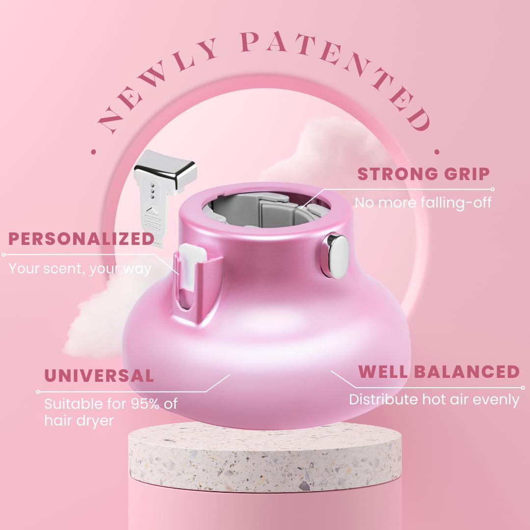 Universal Hair Diffuser “Super Sturdy” 1.7 Inch to 2.6 Inch for Natural Curly and Wavy Hair, Hair Dryer Attachment (Pink 2 Aroma Upgrade)