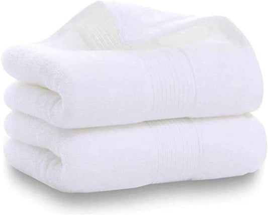 Hand Towels for Bathroom-100% Cotton Hand Towel (14 x 30Inch), Highly Absorbent and Quick Dry Face Washcloth, Home Soft Premium Towel for Hotel, Bath, Kitchen and Spa, Set of 2 (White)