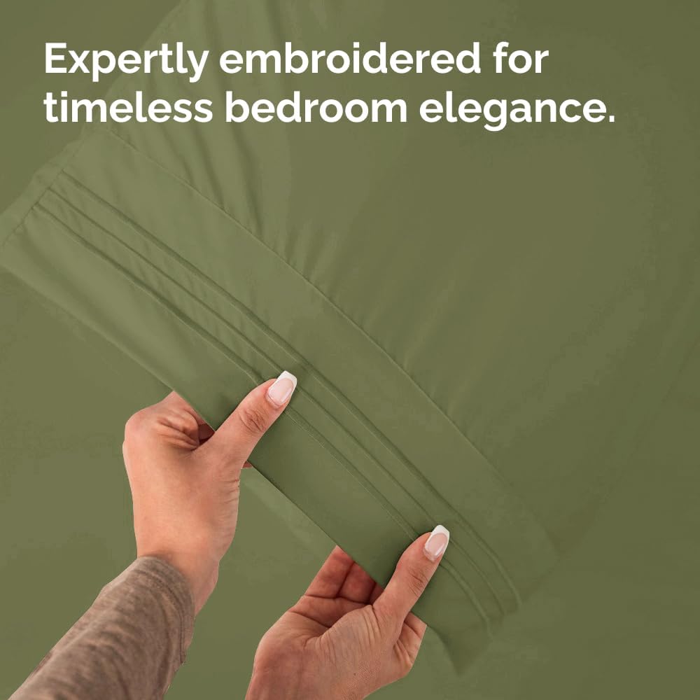 King Pillow Cases Set of 2 - Ultra Soft Hotel Quality Pillowcase Covers - Comfy, Cozy & Wrinkle Free - Shrinkage, Stain & Fade Resistant - Machine Washable Pillow Protectors - 2 Piece Set - Sage Green