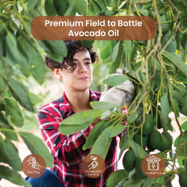Avocado Oil - Direct from EIR Oils Farm in Spain - 100% Pure Carrier Oil for Hair, Face, and Skin - Hand-Picked, Cold-Pressed Carrier Oil - (8oz)