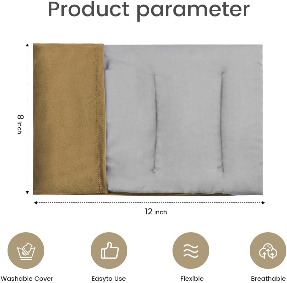 Heating Pad Microwavable with Washable Cover, 8 x 12 Multipurpose Microwave Heating Pad for Neck and Shoulders, Moist Heat Bean Bag Warm Compress for Knee, Muscles, Joints, Wrist, Abdomen (Khaki)