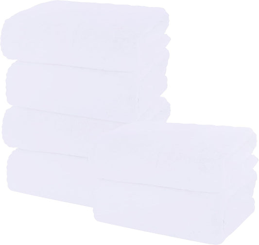 MOONQUEEN 6 Pack Premium Bath Towel Set - Quick Drying - Microfiber Coral Velvet Highly Absorbent Towels - Multipurpose Use as Bath Fitness, Bathroom, Shower, Sports, Yoga Towel (White)