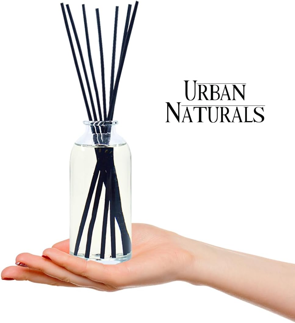 Urban Naturals Warm Vanilla Amber Reed Diffuser Gift Set | Creamy. Warm. Sultry. Notes of Sandalwood, Amber & Smoked Vanilla | Made with Essential Oils & Real Botanical Pieces