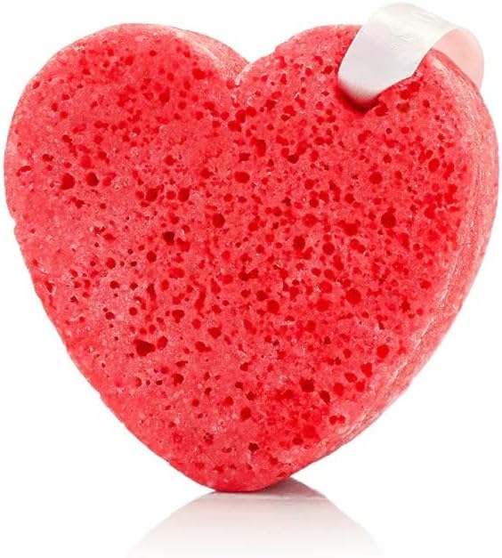 Spongellé Scarlet Blush Heart Buffer – All-in-One Exfoliating Sponge & Body Wash for Valentine's & Mother's Day Gifts