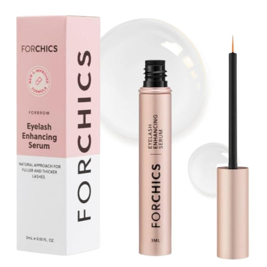 ForChics 2 in 1 Lash and Brow Growth Serum - Hormone-Free Enhancer for Thicker, Longer Lashes and Brows in 2 Weeks - Organic, Vegan and Gentle