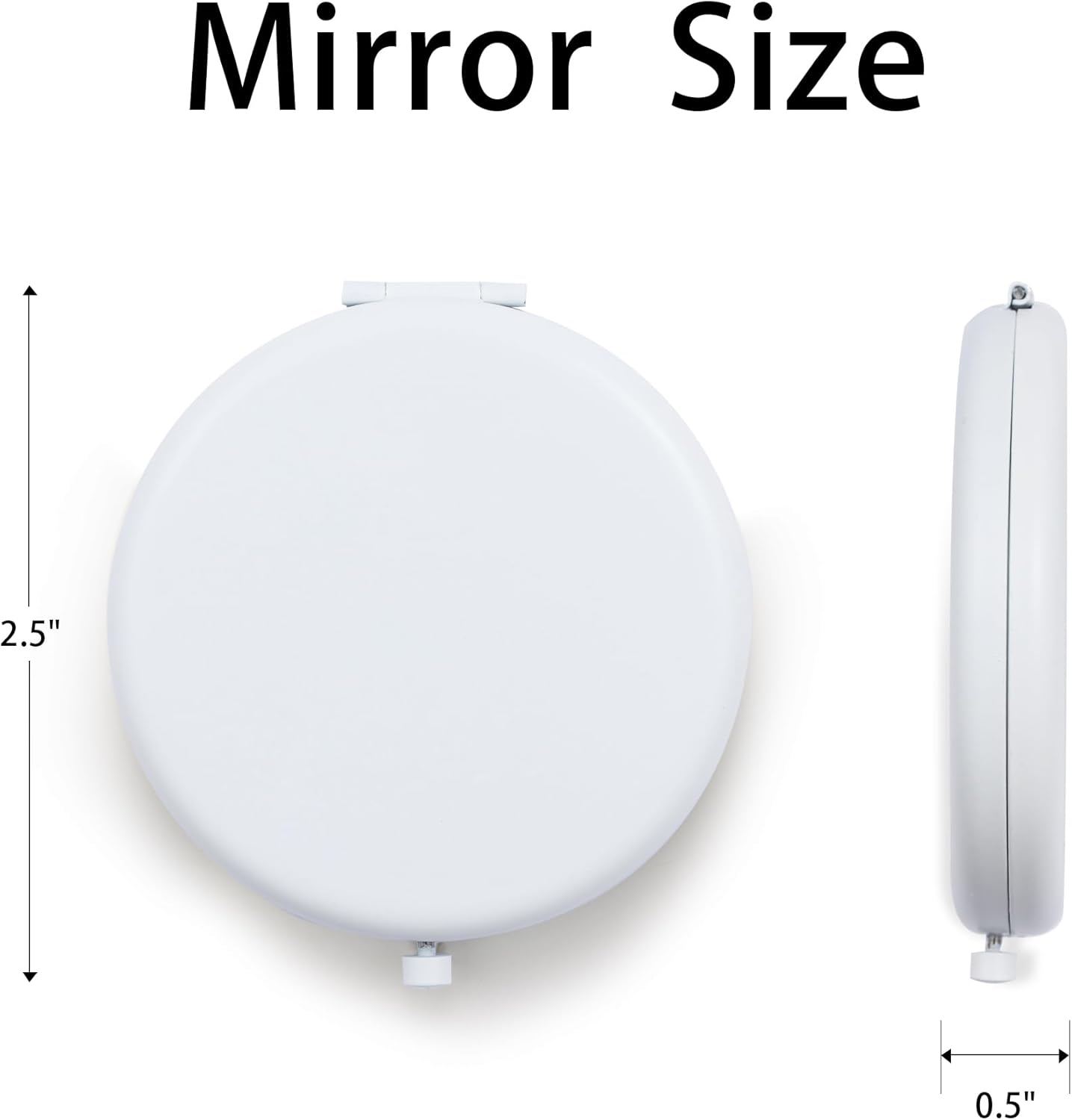 Compact Mirror, Pocket Travel Makeup Mirror for Purse, Metal Round Shell, 2-Sided 1X/2X Magnifying, Portable, Folding, Handheld, White,12 Pack