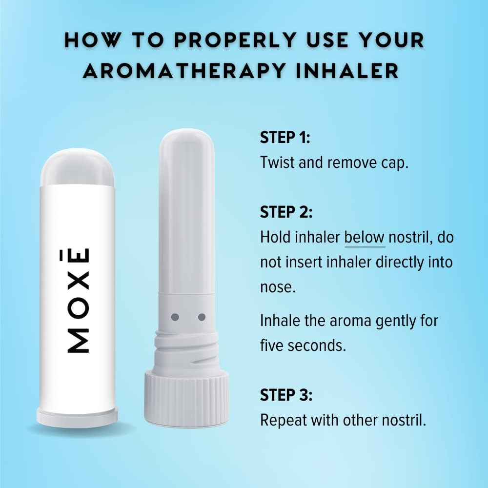 MOXE Frost - Energizing Aromatherapy Nasal Inhaler - Alleviate Headaches, Boost Focus & Energy - Cooling Sinus Blaster - Includes Peppermint, Eucalyptus, & Wintergreen Essential Oils - USA (3-Pack)