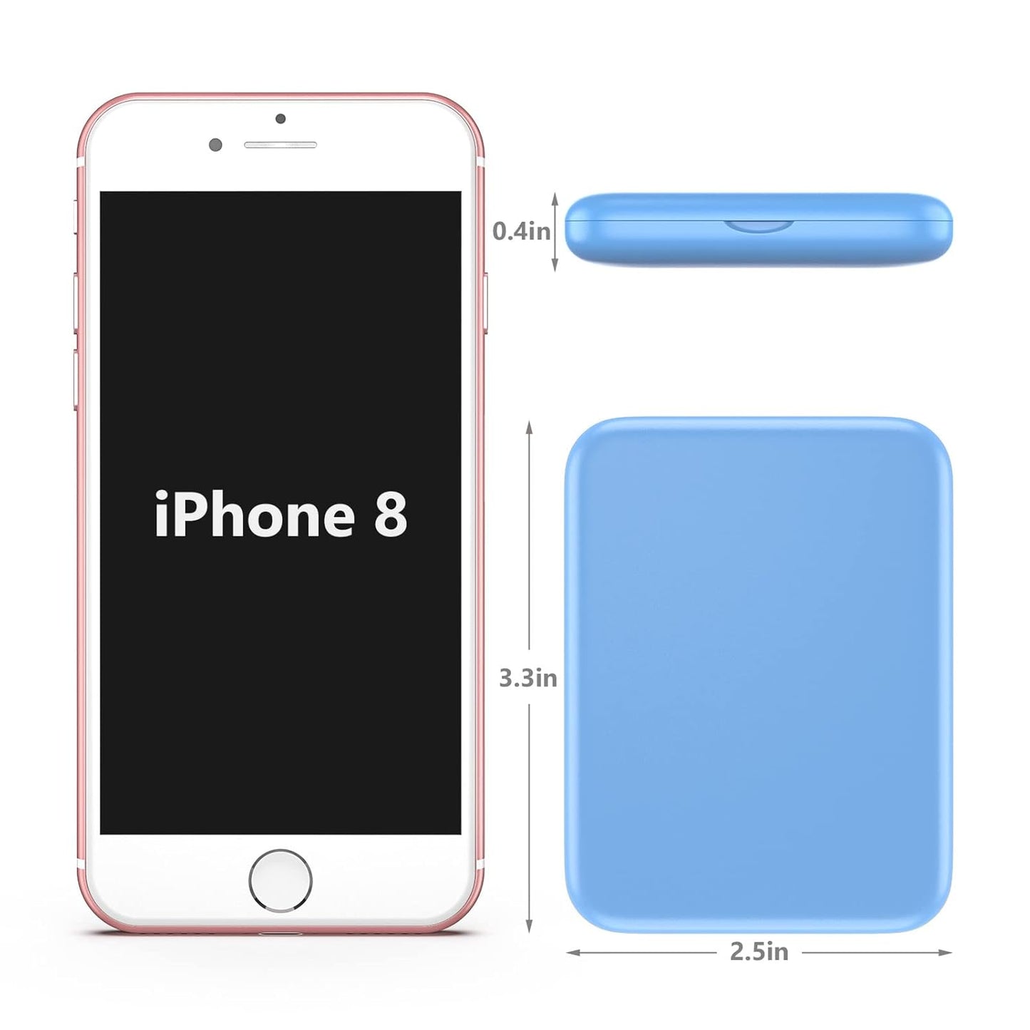 Kintion Pocket Mirror, 1X/3X Magnification LED Compact Travel Makeup Mirror with Light for Purse, 2-Sided, Portable, Folding, Handheld, Small Lighted Mirror for Gift, Blue