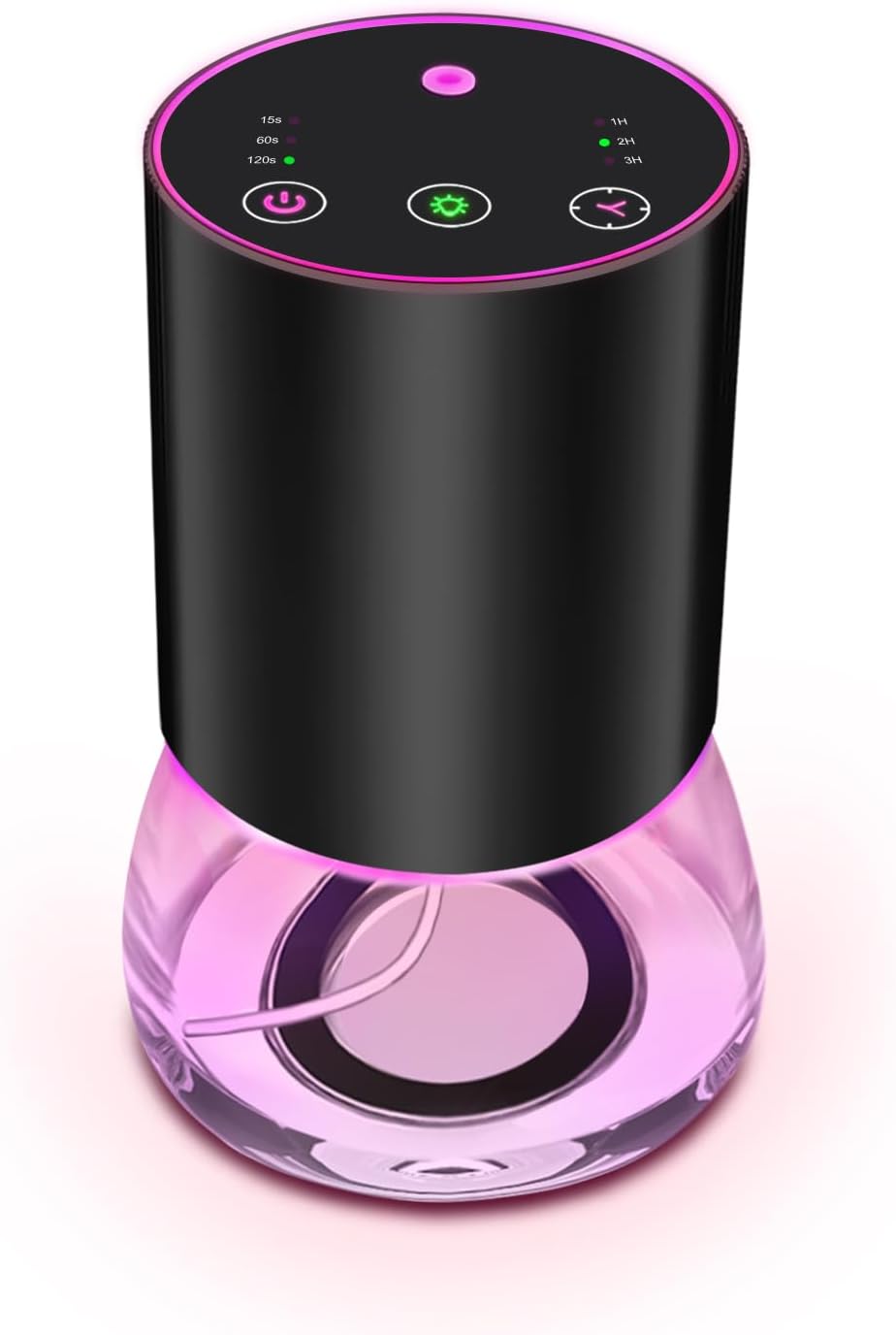 Waterless Essential Oil Diffuser Aromatherapy Scent Diffusers for Home Large Room, Bedroom, Car, Office, Desk, Battery Operated Mini Portable Air Freshener (Black-Glass)