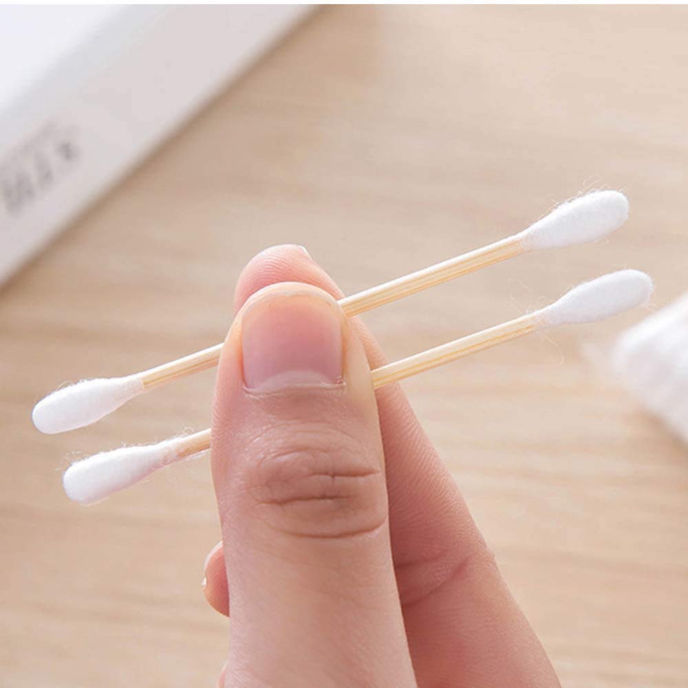 EcoSlurps 600 Bamboo Cotton Swabs - Large Family Box of Biodegradable Cotton Buds - Ecofriendly No Plastic In Each Cotton Bud Swab (6x100 Boxes)