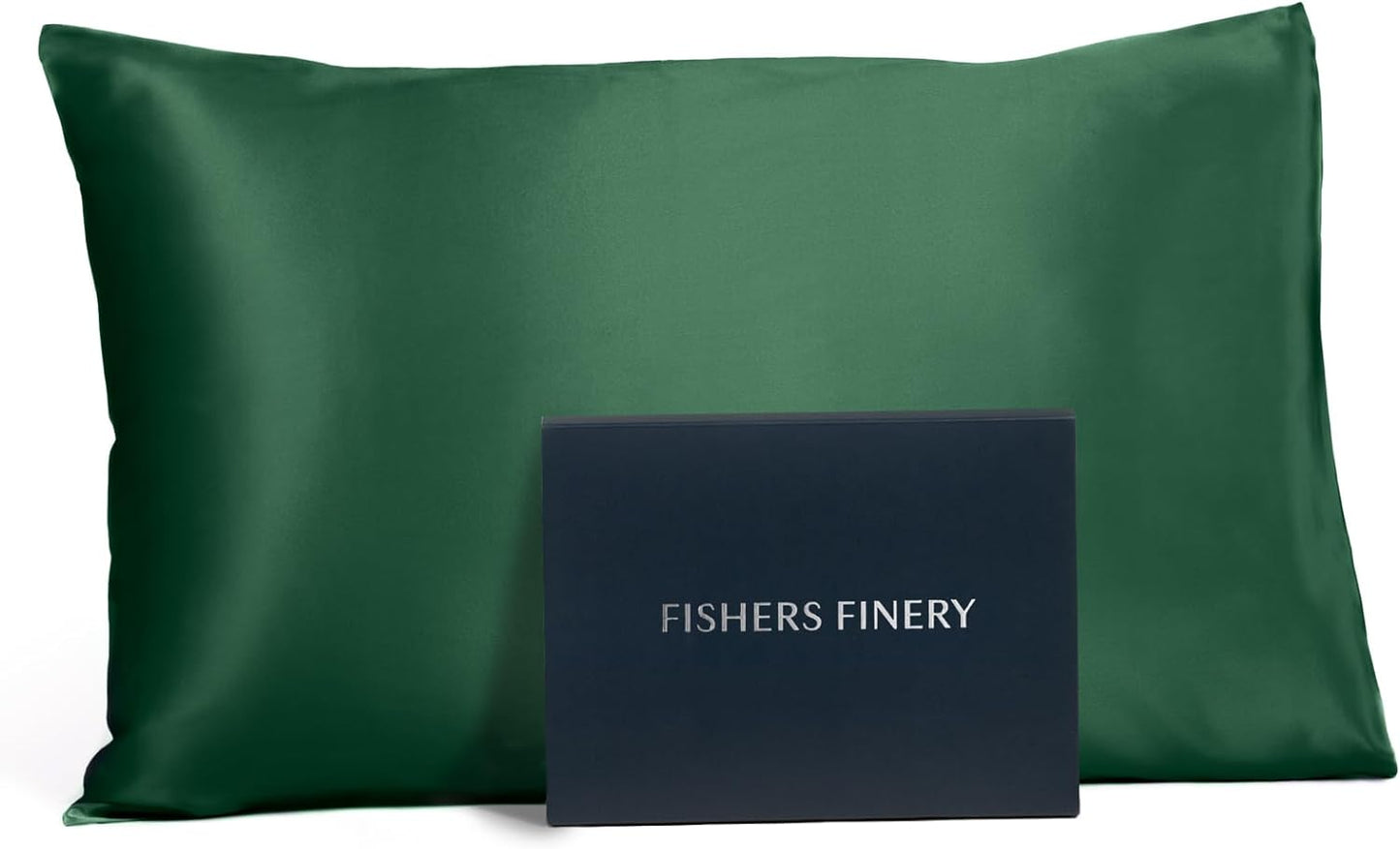 Fishers Finery 25mm 100% Pure Mulberry Silk Pillowcase (Dark Green Standard)